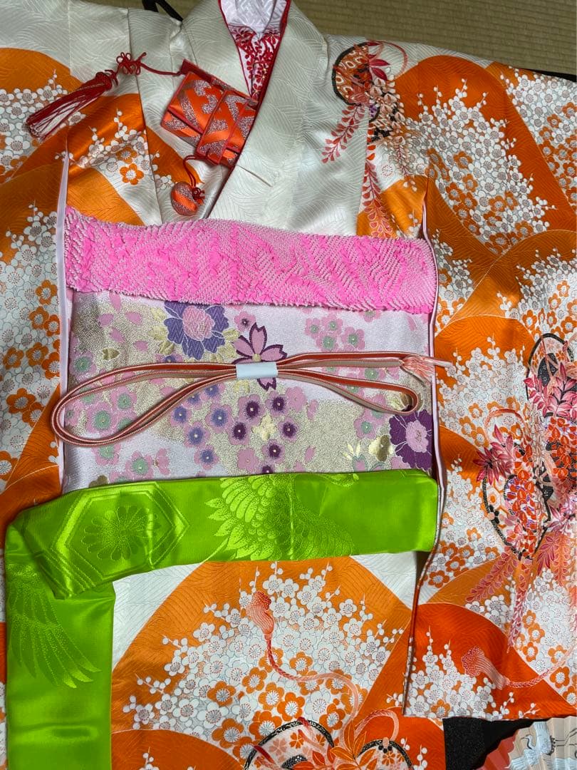 再値下　新品　七五三　6歳7歳 8歳　140㎝　草履21㎝　正絹着物　四つ身着物