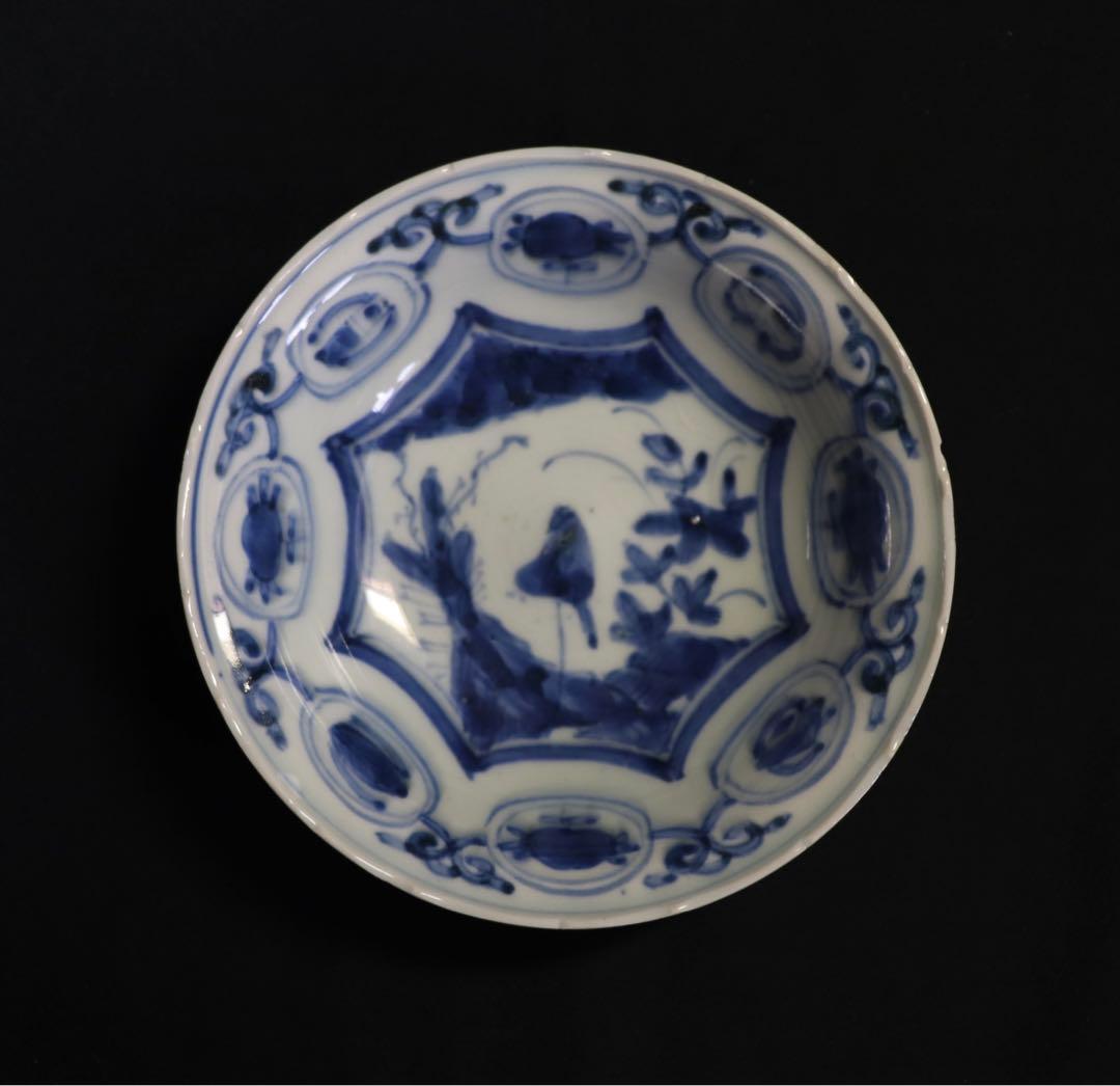 中国　染付中皿4点　芙蓉手　送料込み0721