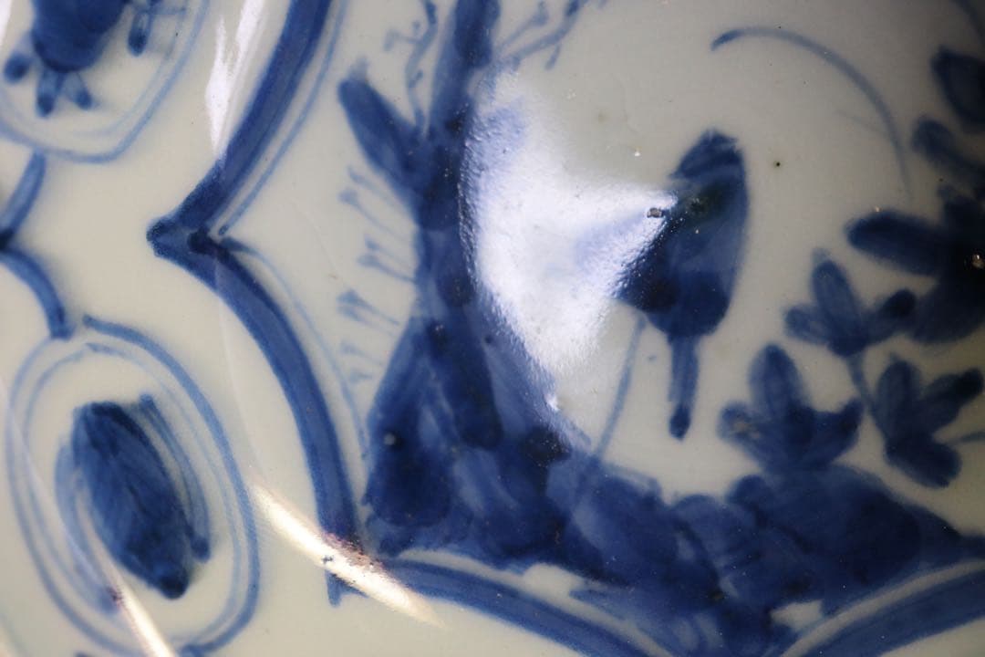 中国　染付中皿4点　芙蓉手　送料込み0721