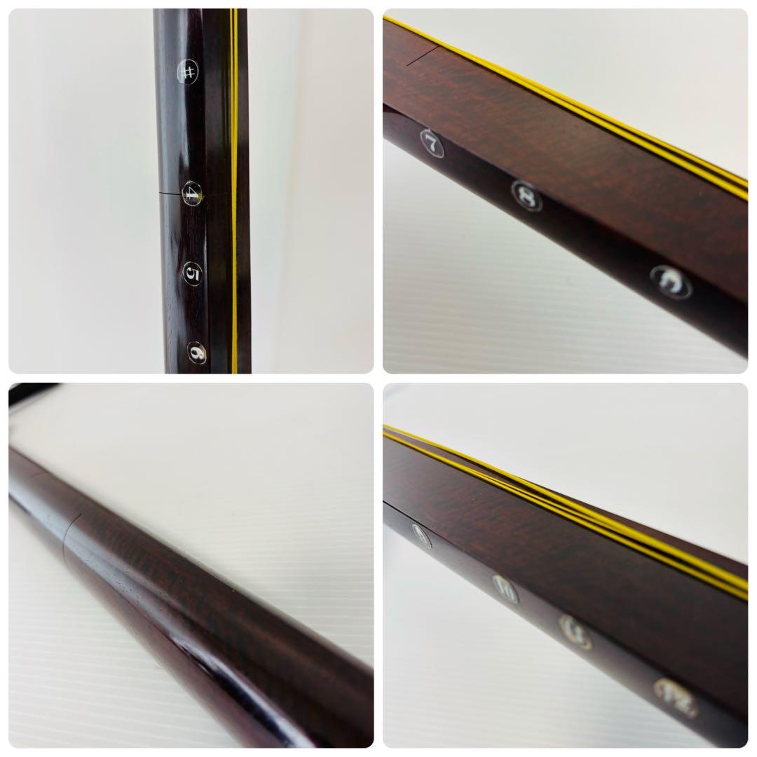 中棹三味線 K18 K9 紅木 虎トチ 綾杉胴 金細 東さわり 棹2.8 短竿