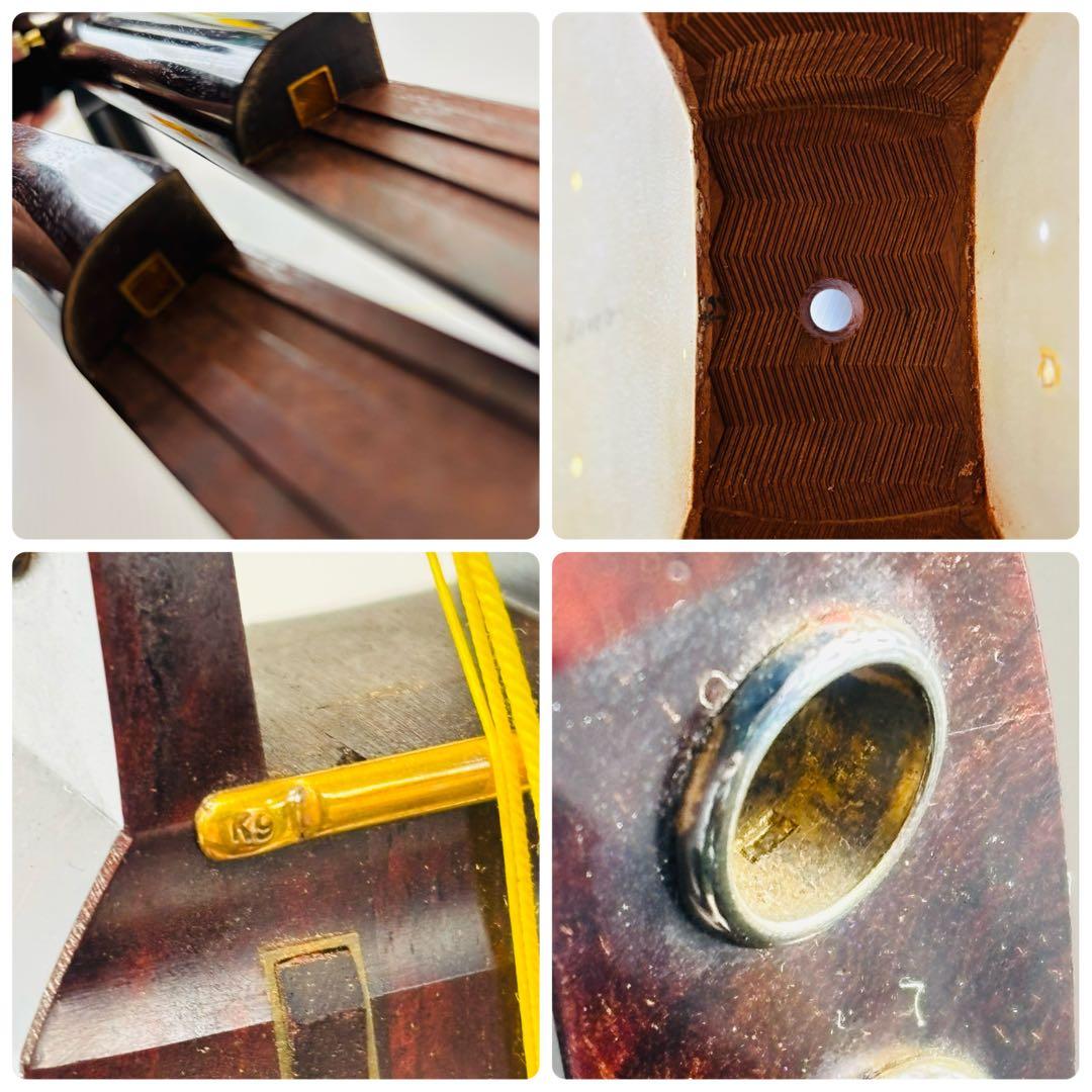 中棹三味線 K18 K9 紅木 虎トチ 綾杉胴 金細 東さわり 棹2.8 短竿