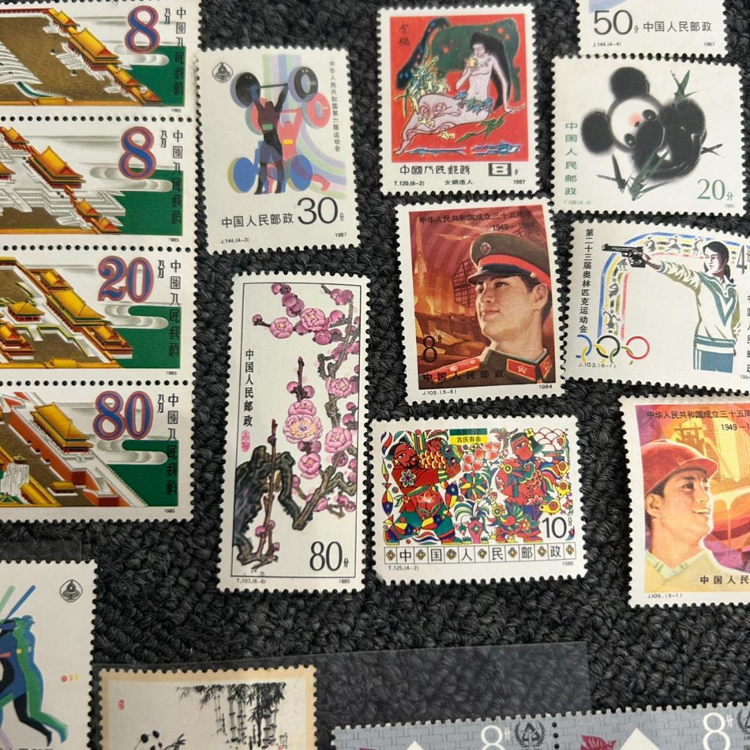 中国切手 まとめ売り パンダ 絵画 ブロック 未使用　まとめ1