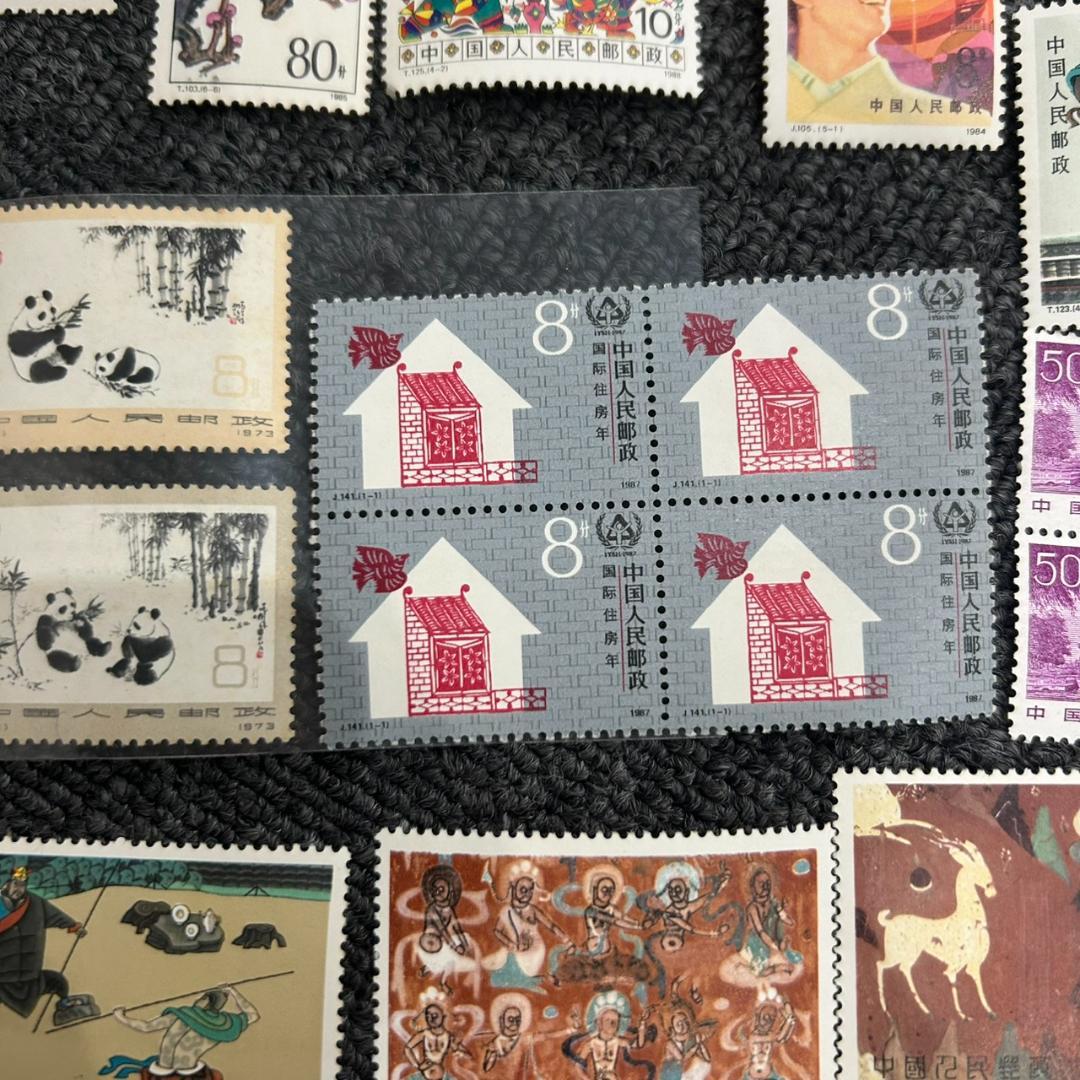 中国切手 まとめ売り パンダ 絵画 ブロック 未使用　まとめ1