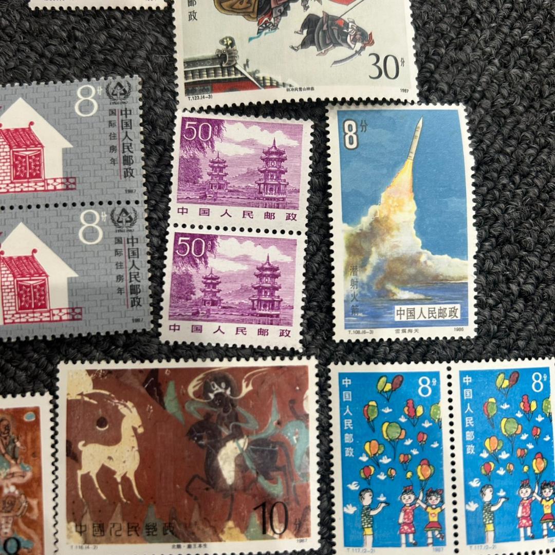 中国切手 まとめ売り パンダ 絵画 ブロック 未使用　まとめ1