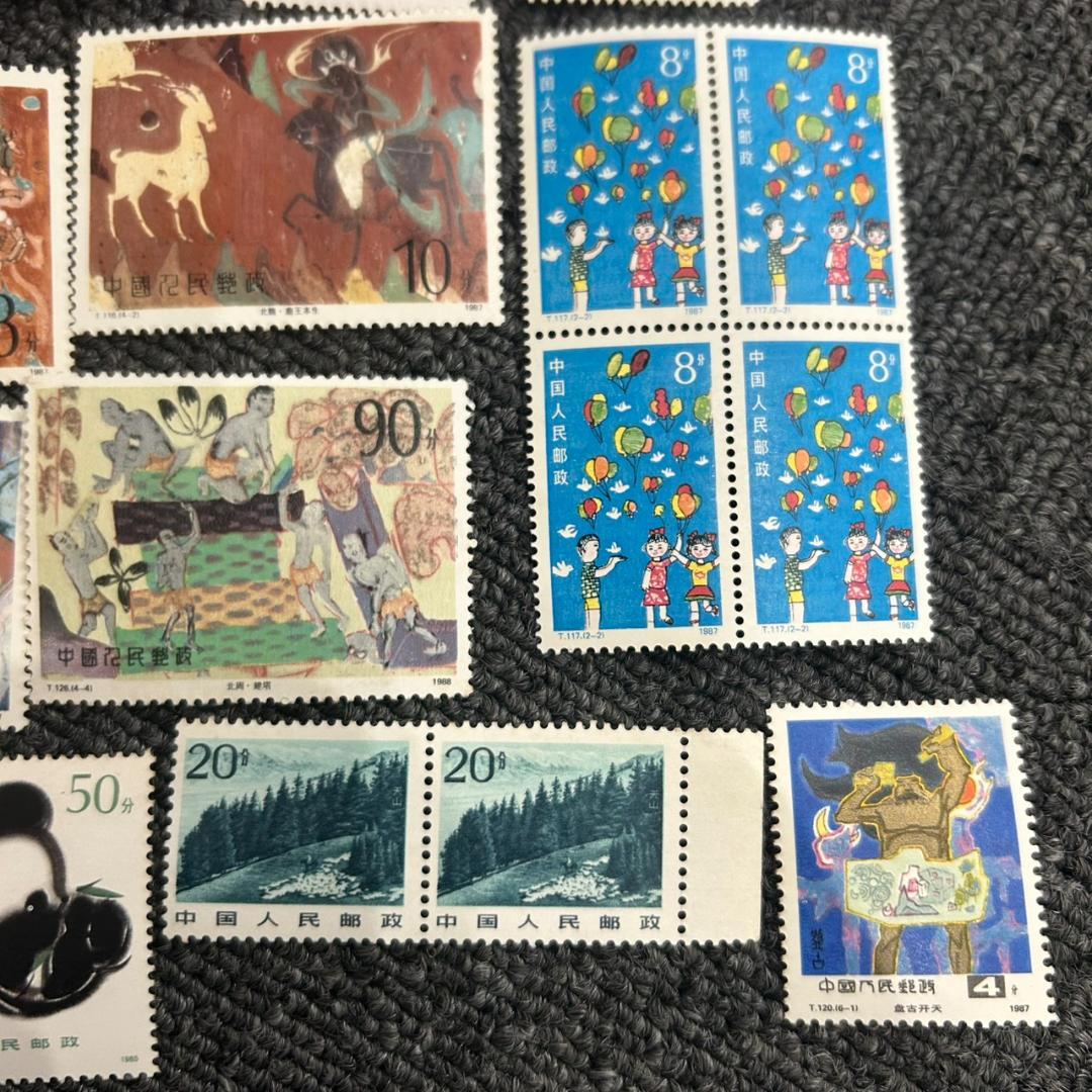 中国切手 まとめ売り パンダ 絵画 ブロック 未使用　まとめ1
