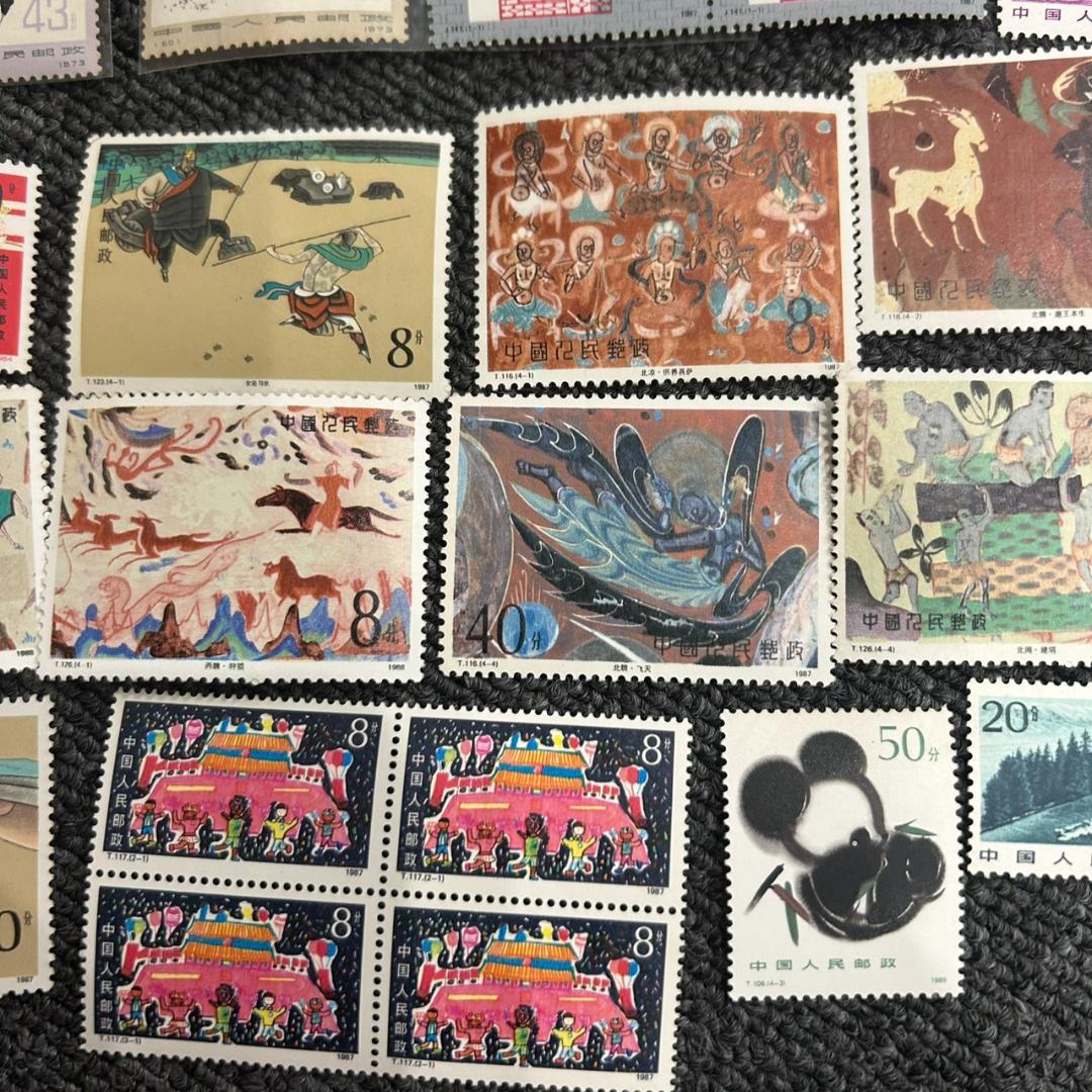 中国切手 まとめ売り パンダ 絵画 ブロック 未使用　まとめ1