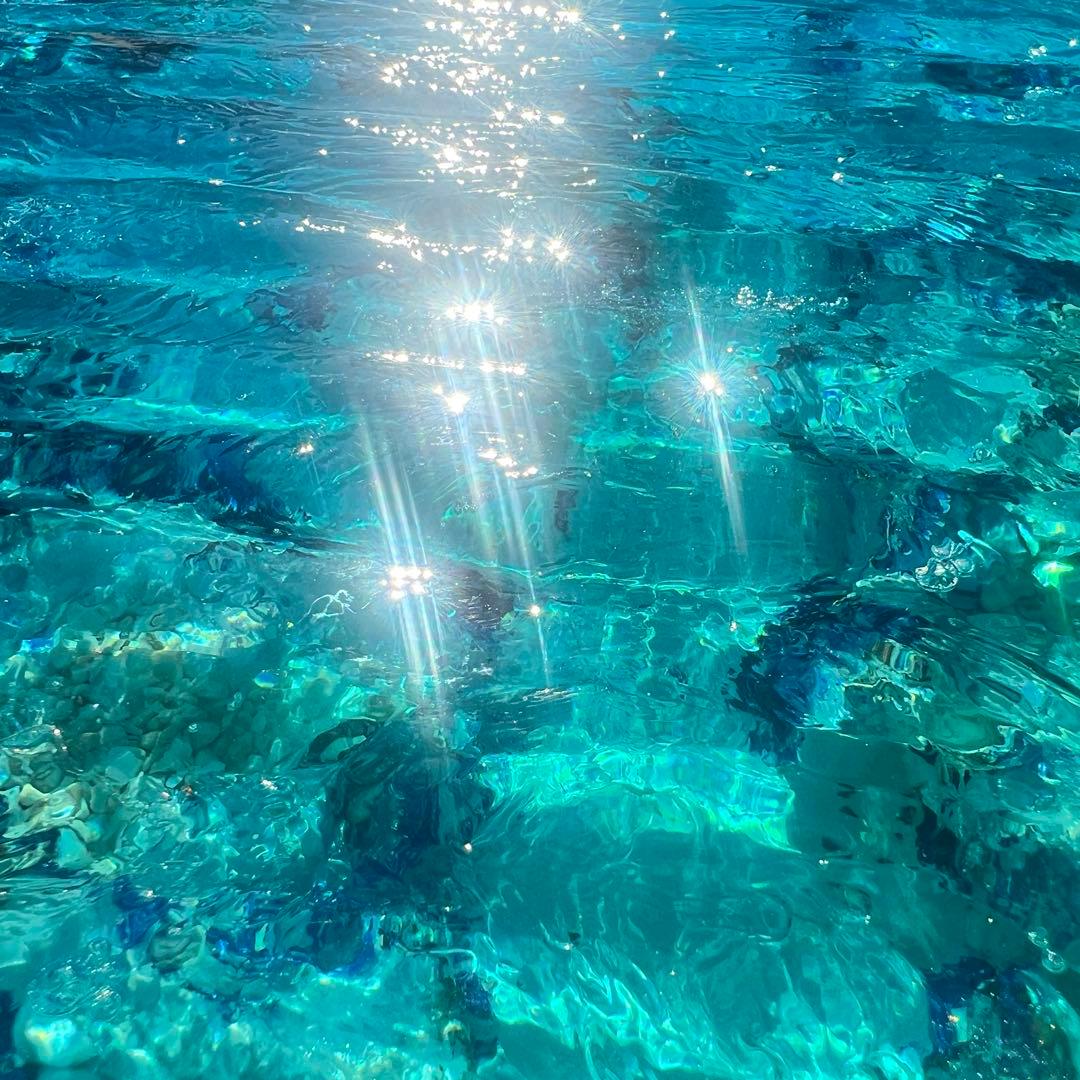 【波紋アート】Real Ocean／立体オブジェ／30cmプリズム×6cm