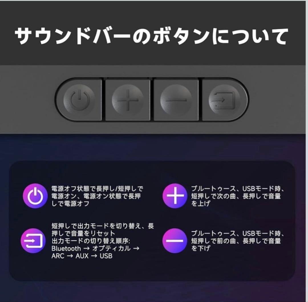 サウンドバー テレビ用スピーカー Bluetooth対応