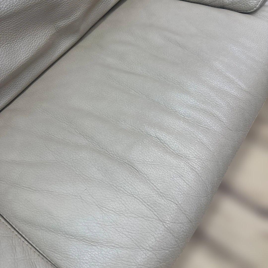 IDC家具　三人掛け本革ソファー　ベージュ