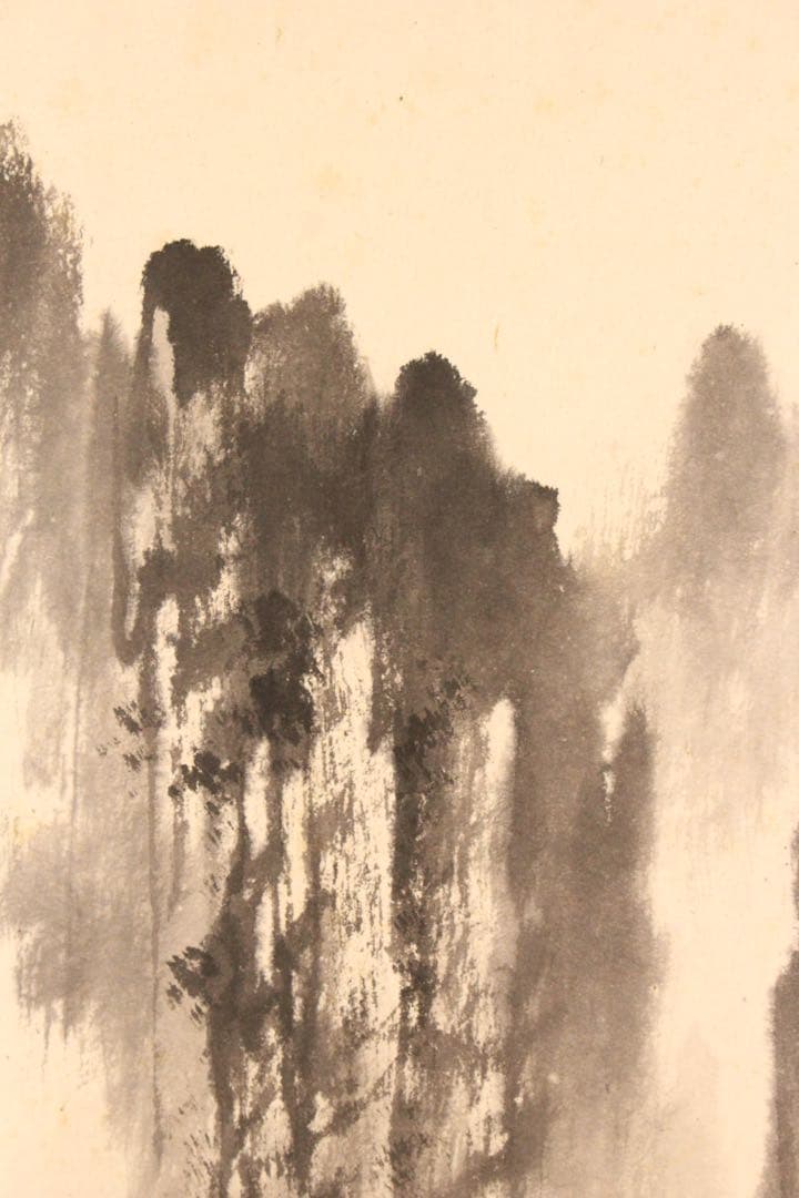 No5888 掛軸　在銘　姜壽民　畑江松崖　紙本　中国画　古画　古美術　送料無料