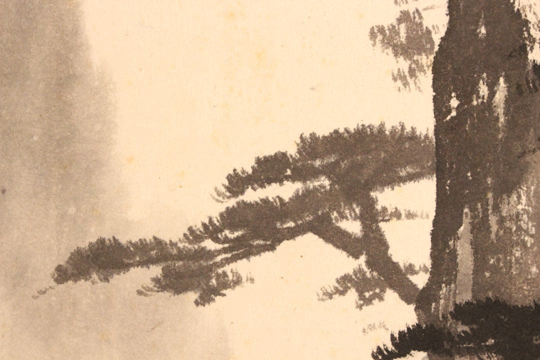 No5888 掛軸　在銘　姜壽民　畑江松崖　紙本　中国画　古画　古美術　送料無料