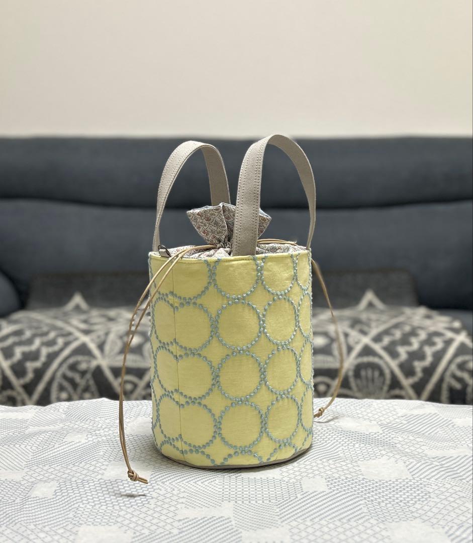 【タイムsale】ハンドメイドミナペルホネンtambourineきんちゃくバケツ