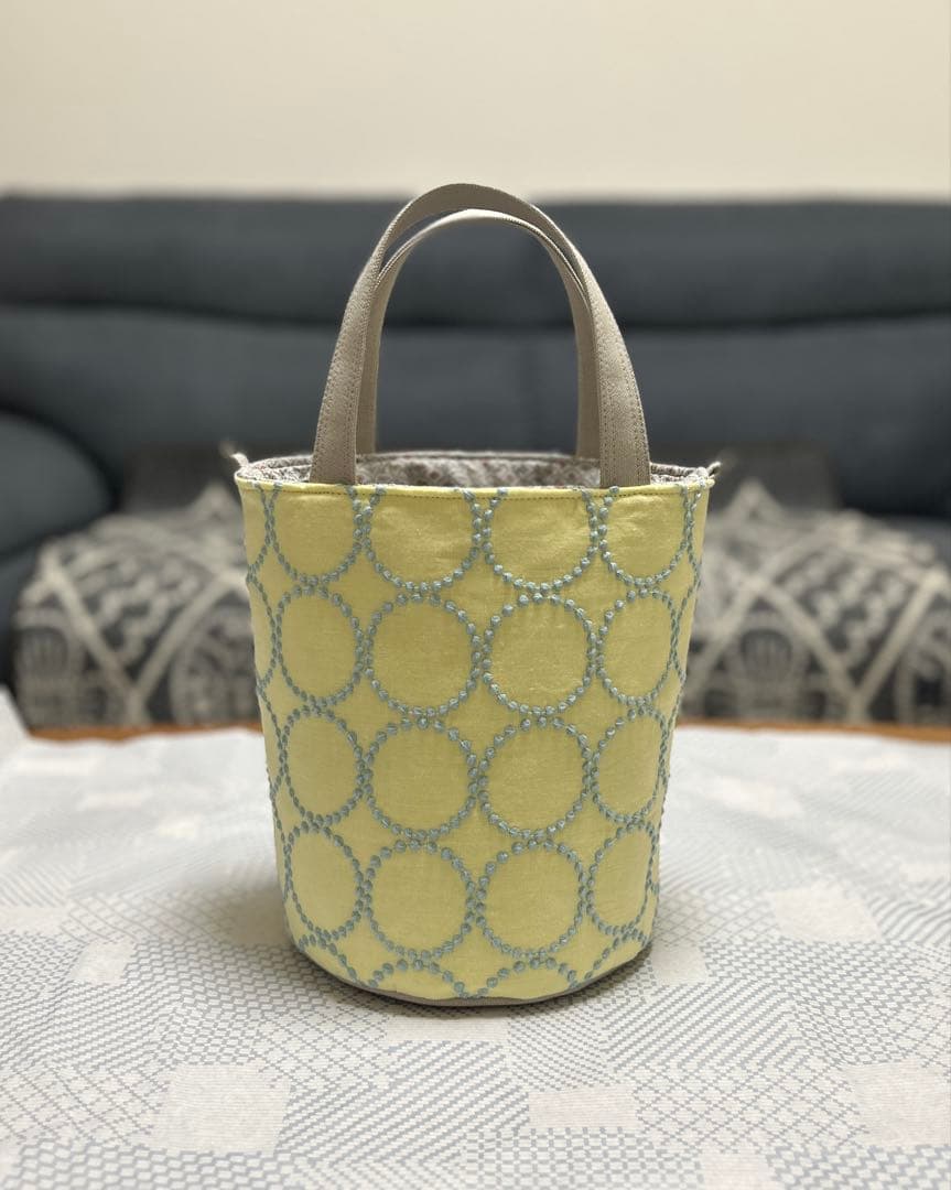 【タイムsale】ハンドメイドミナペルホネンtambourineきんちゃくバケツ