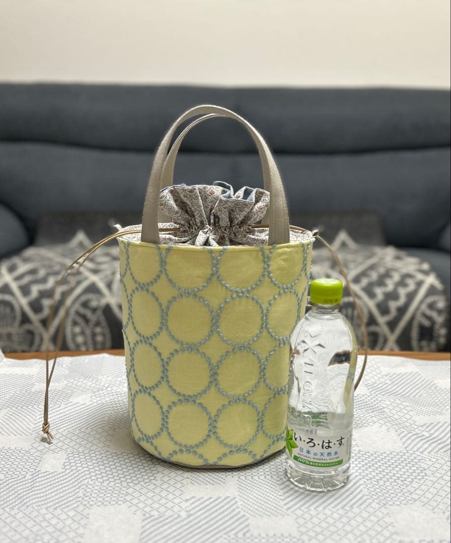 【タイムsale】ハンドメイドミナペルホネンtambourineきんちゃくバケツ