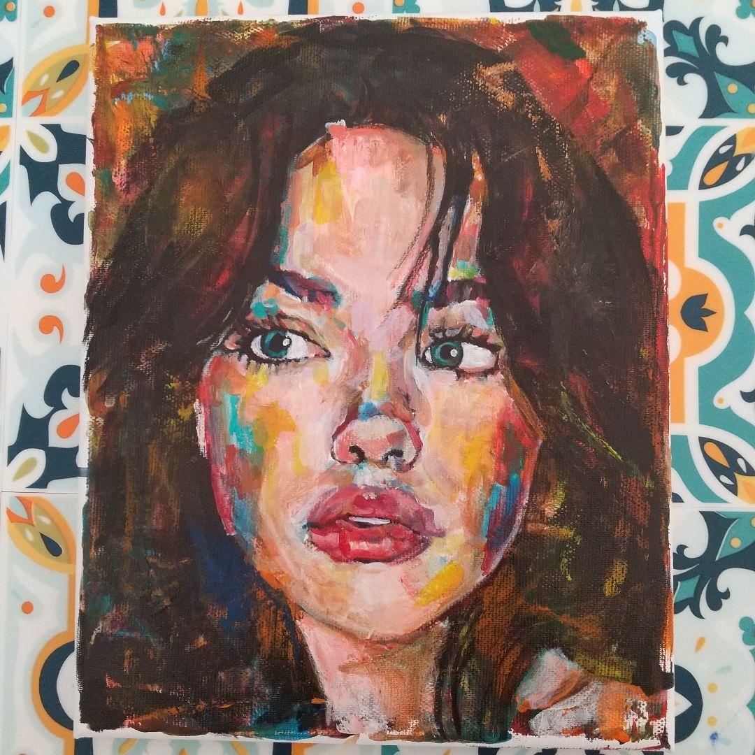 人物画#34 女性の肖像 アクリル画 3号