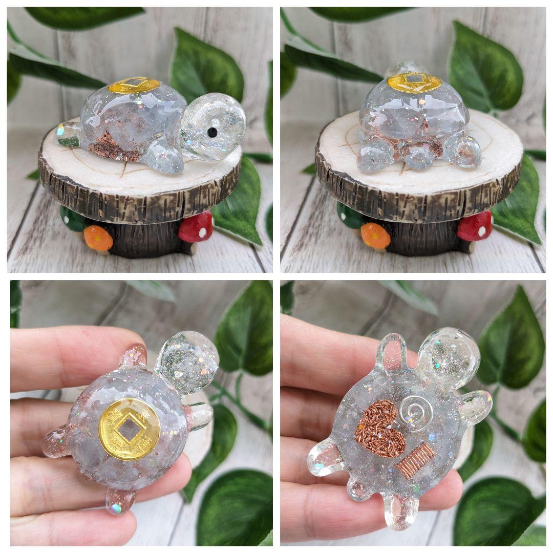 【イリィ】セレスタイトのかめちゃん形オルゴナイト☆他４点