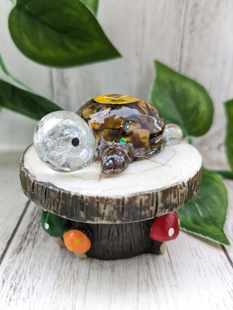 【イリィ】セレスタイトのかめちゃん形オルゴナイト☆他４点