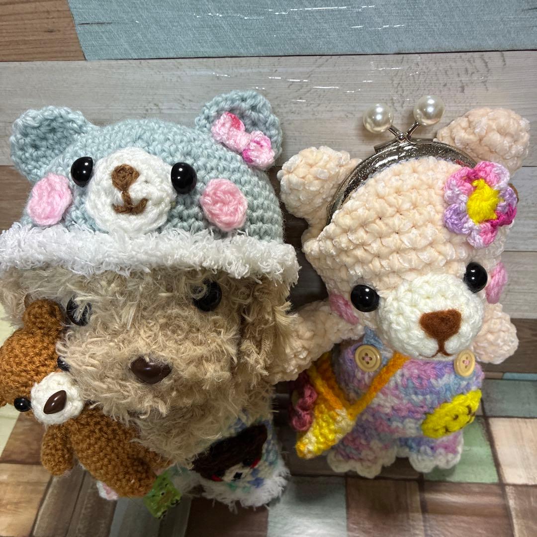 Pon.Pon　モコモコ毛糸のウサギさんあみぐるみ他