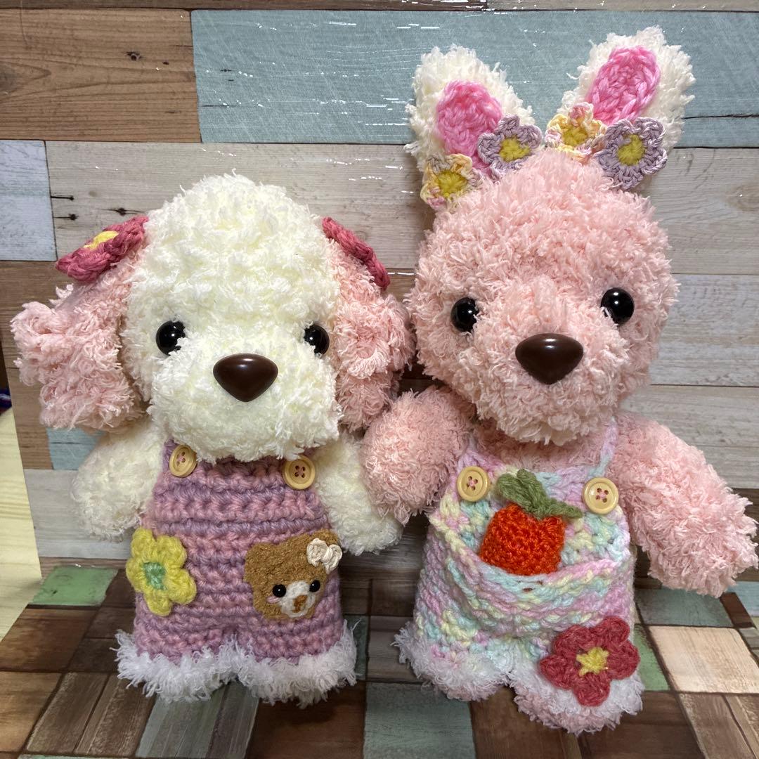 Pon.Pon　モコモコ毛糸のウサギさんあみぐるみ他