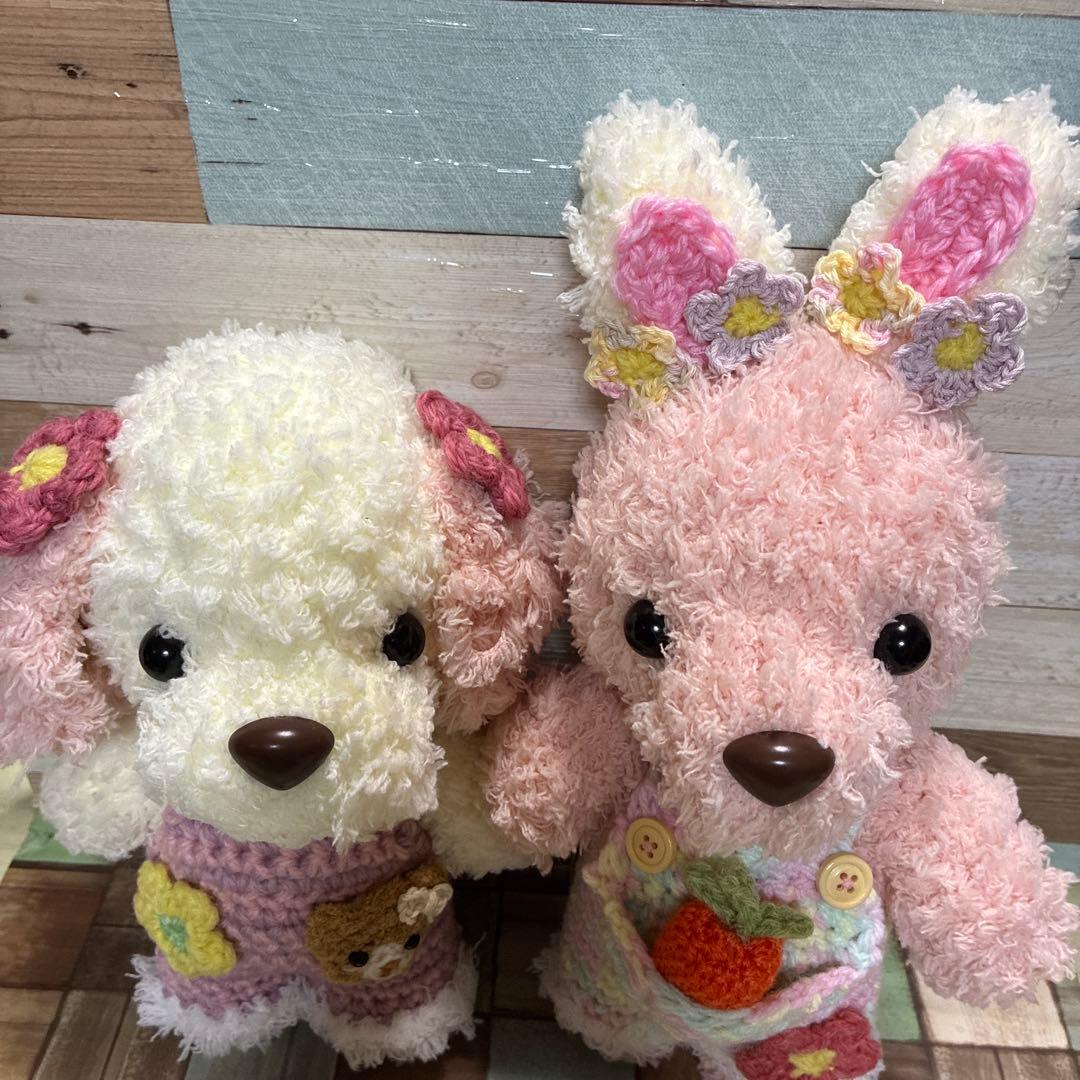 Pon.Pon　モコモコ毛糸のウサギさんあみぐるみ他