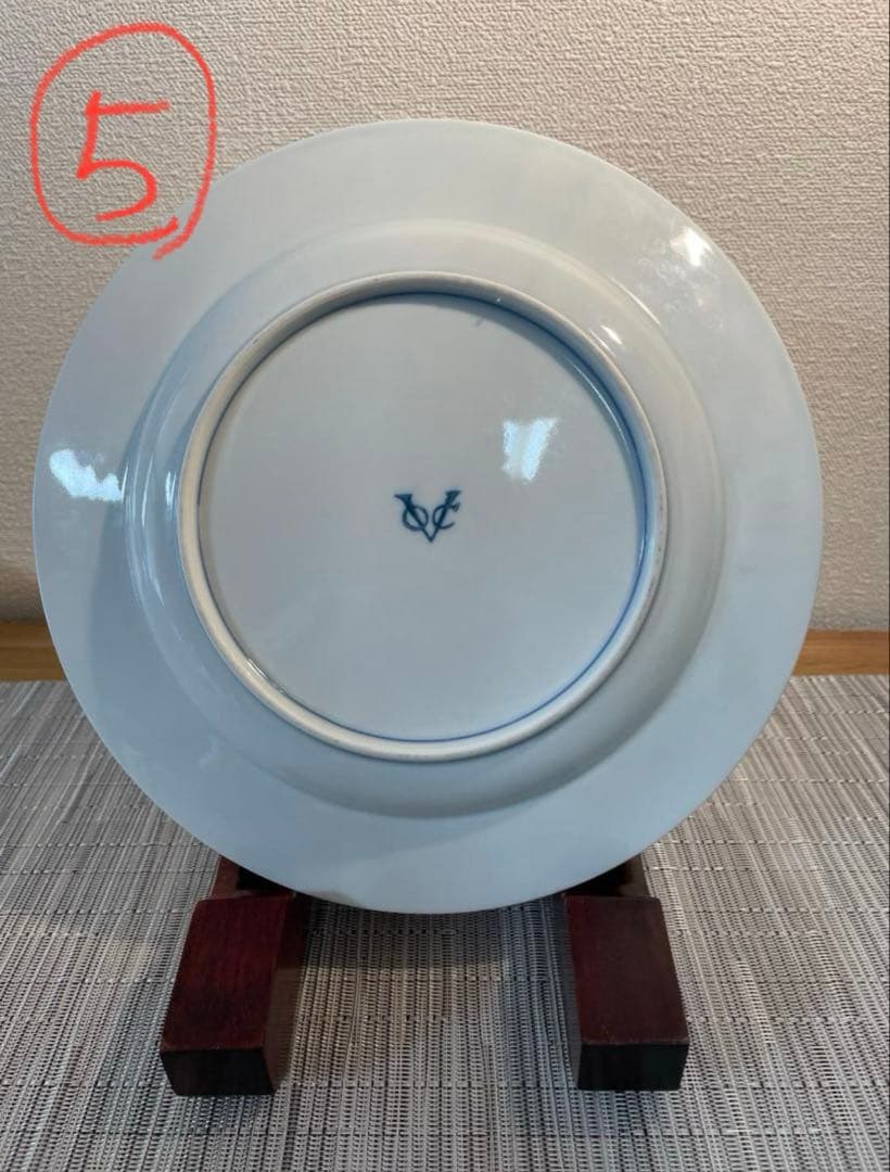 【ウェステリア2】古伊万里　有田焼 染付　芙蓉手　VOC 鳳凰文