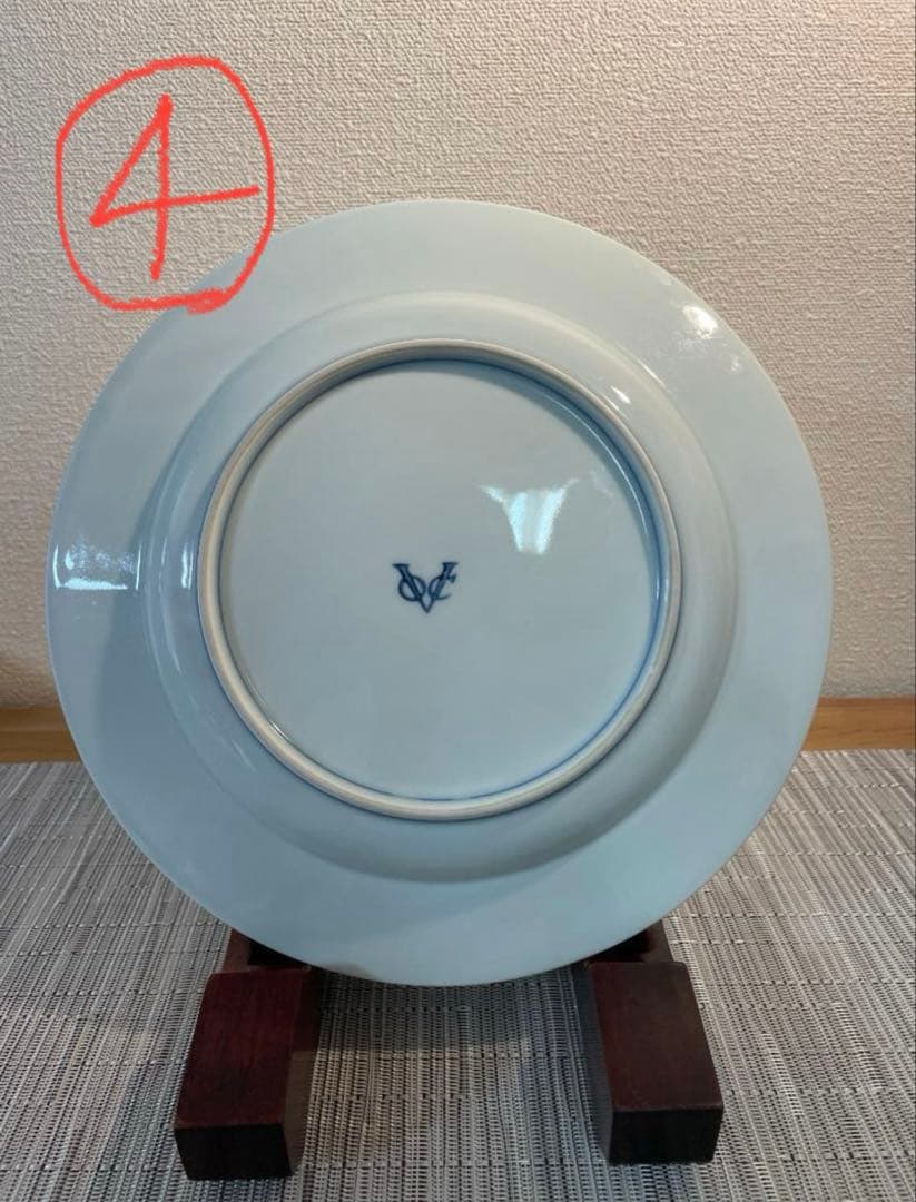 【ウェステリア2】古伊万里　有田焼 染付　芙蓉手　VOC 鳳凰文