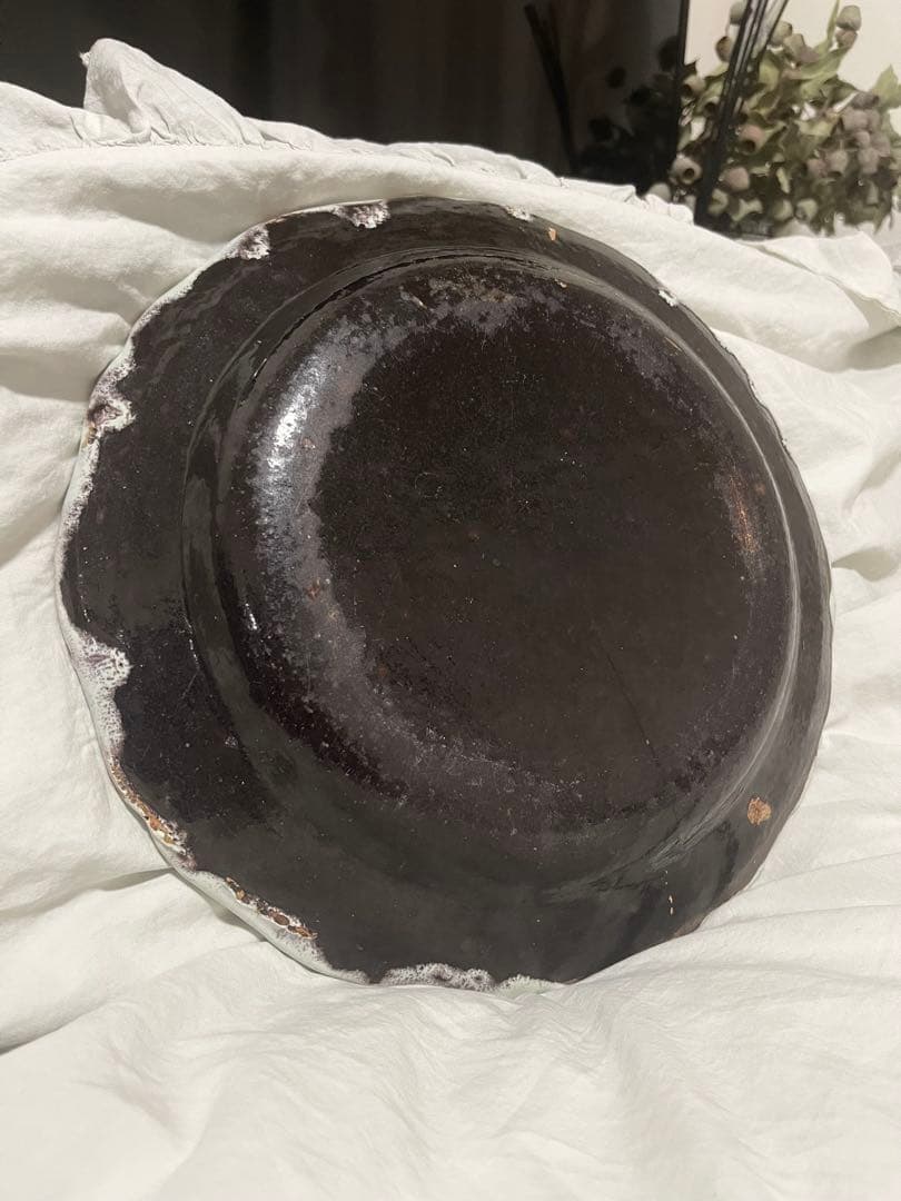 美品フランスアンティーク　キュノワール大皿　Cul Noir クレイユモントロー