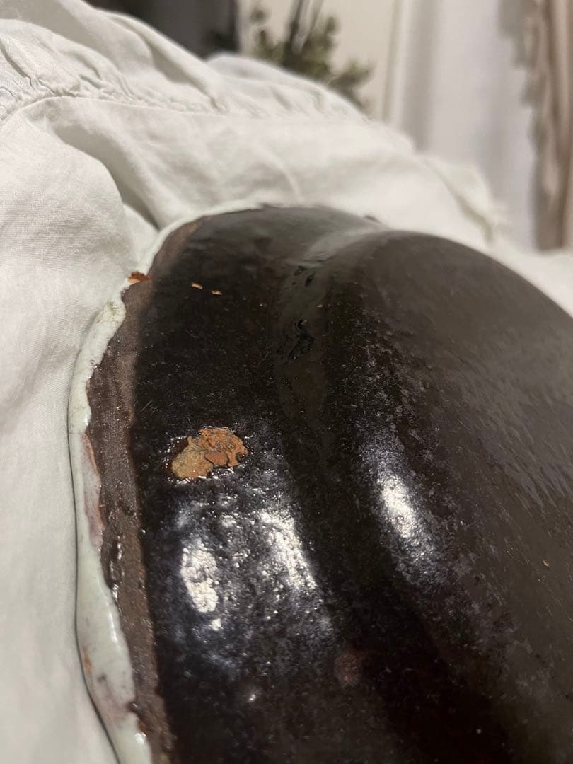 美品フランスアンティーク　キュノワール大皿　Cul Noir クレイユモントロー