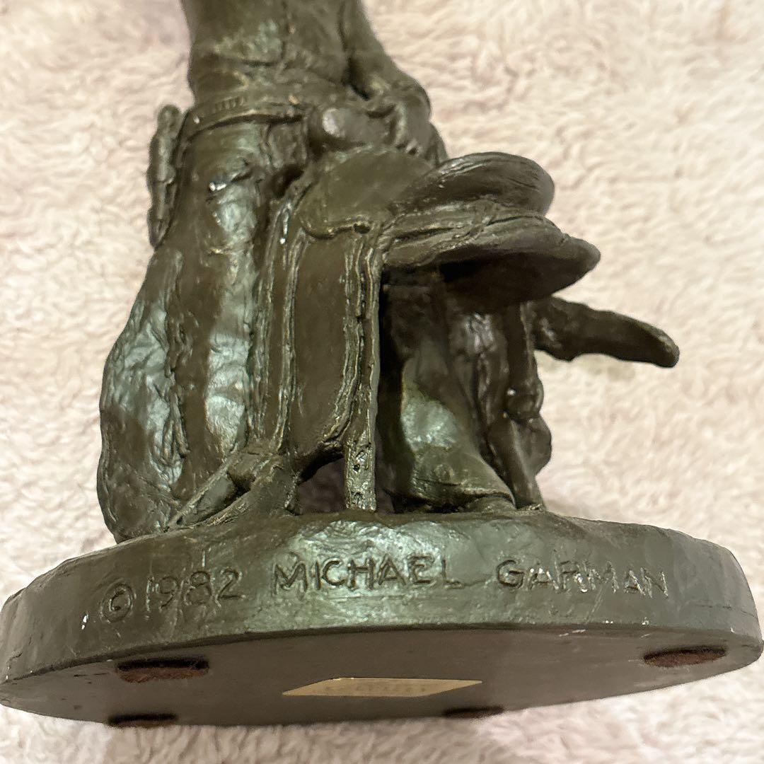 彫刻家 マイケルガーマン氏作 アンティーク彫刻　アメリカン　アート作品　西部マン