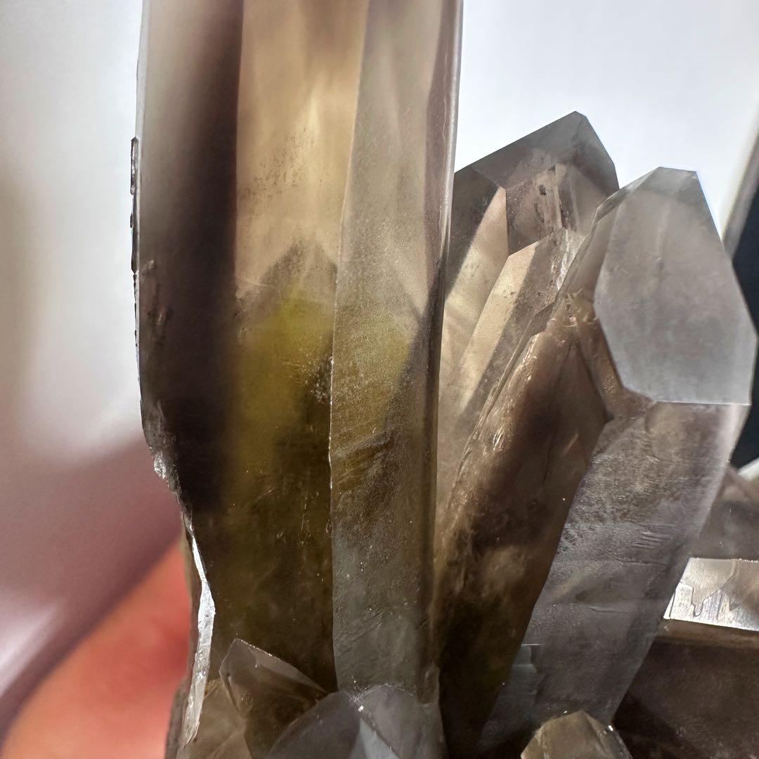 【開運·魔除 】レインボー☆ファントムスモーキーシトリン水晶クラスターA1578