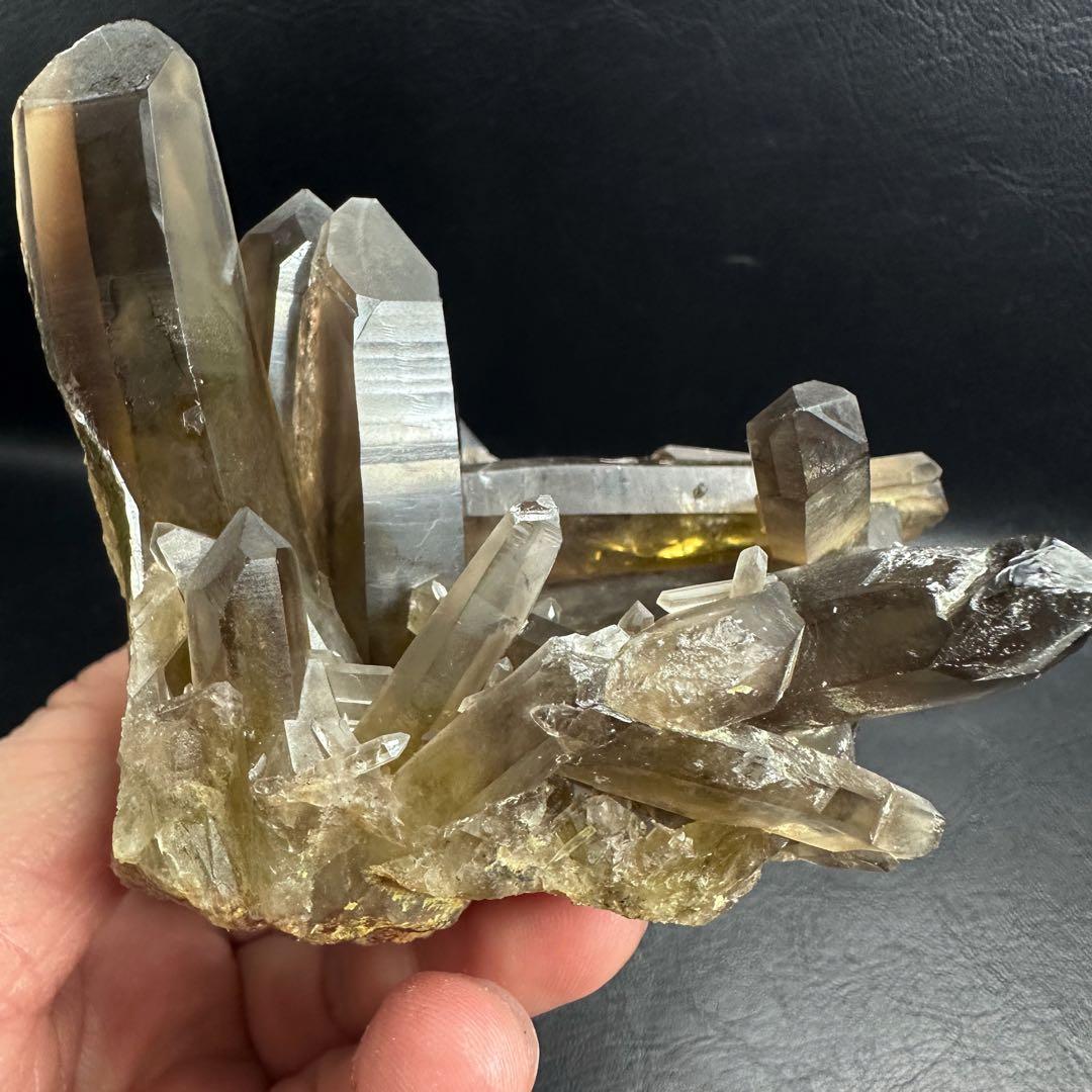 【開運·魔除 】レインボー☆ファントムスモーキーシトリン水晶クラスターA1578