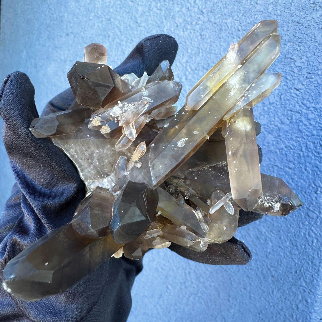 【開運·魔除 】レインボー☆ファントムスモーキーシトリン水晶クラスターA1578