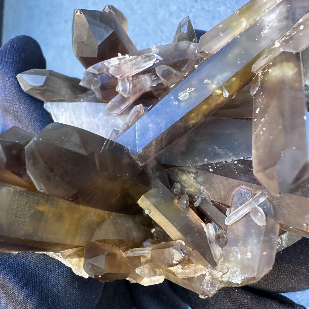 【開運·魔除 】レインボー☆ファントムスモーキーシトリン水晶クラスターA1578