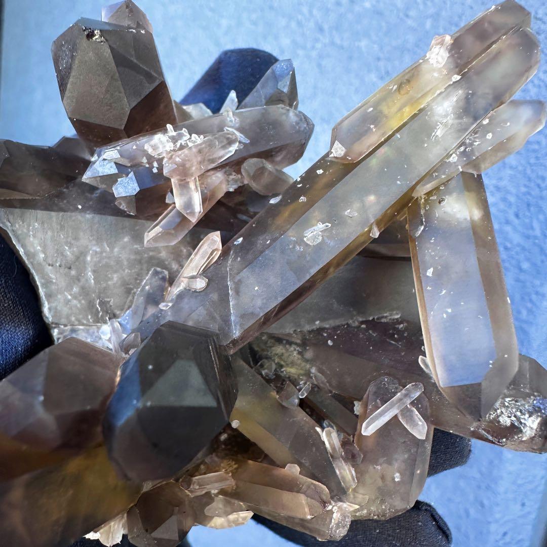 【開運·魔除 】レインボー☆ファントムスモーキーシトリン水晶クラスターA1578