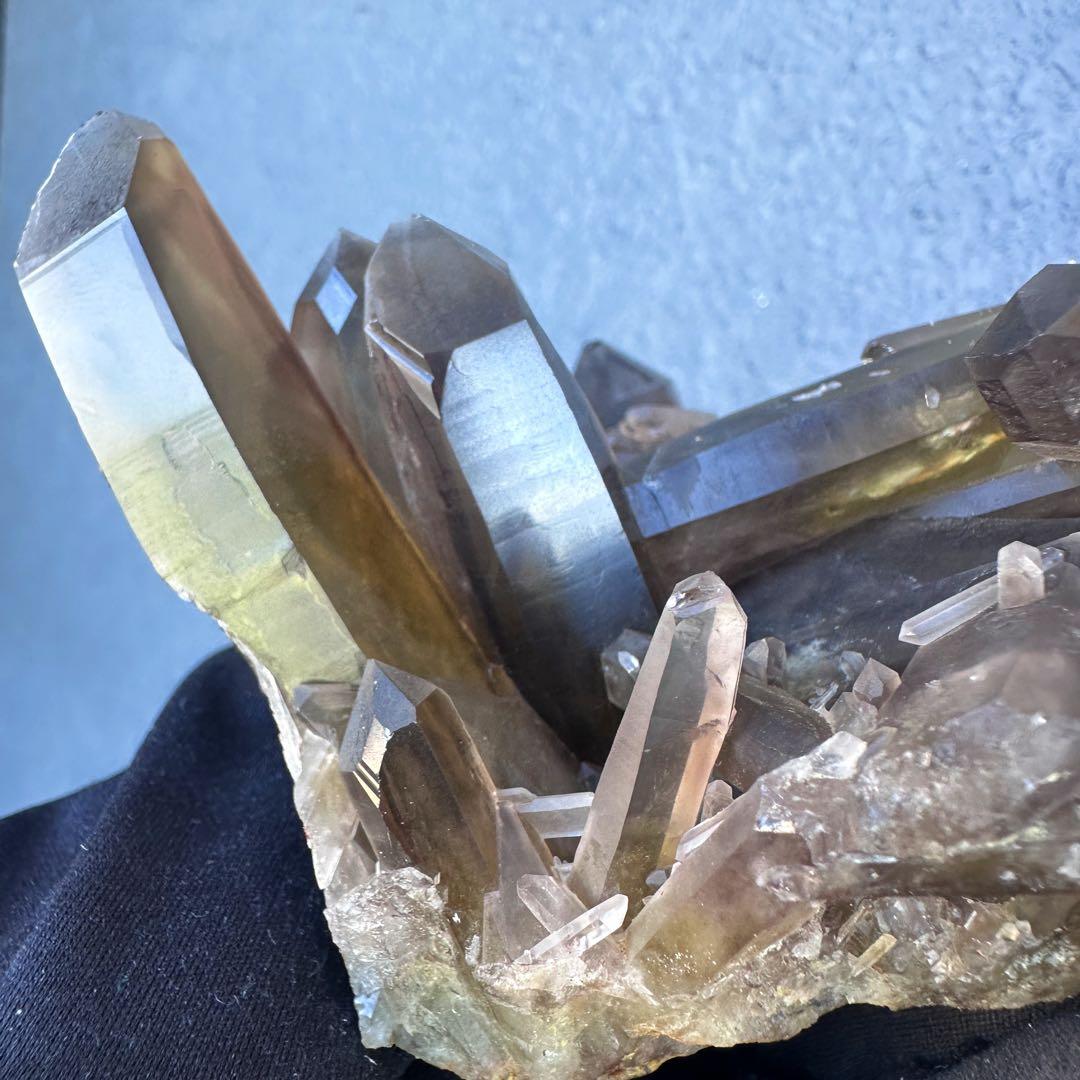 【開運·魔除 】レインボー☆ファントムスモーキーシトリン水晶クラスターA1578