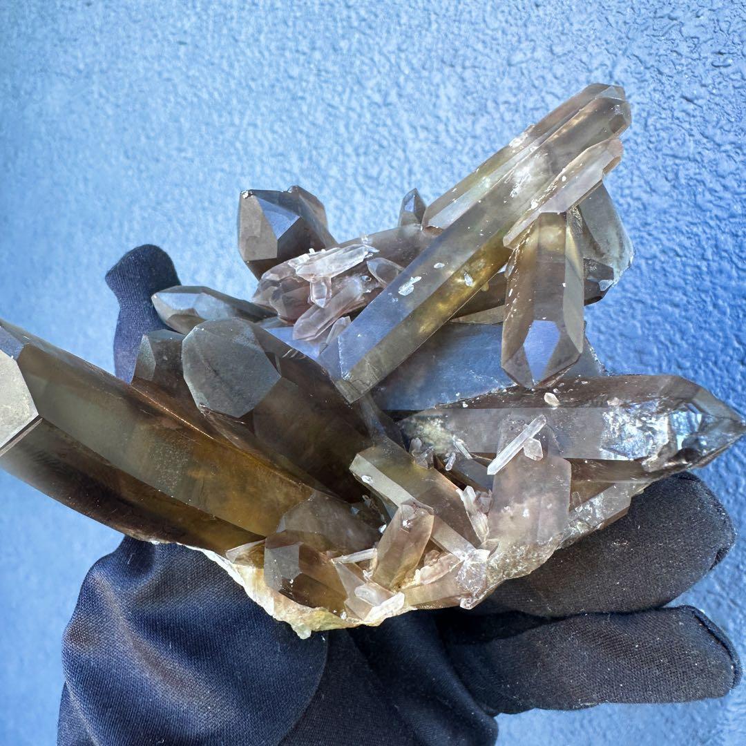 【開運·魔除 】レインボー☆ファントムスモーキーシトリン水晶クラスターA1578