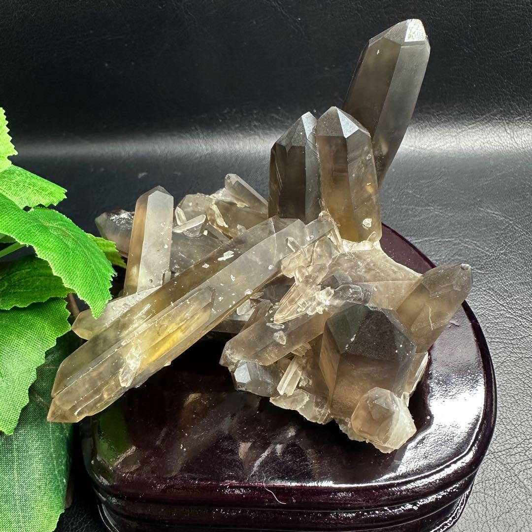 【開運·魔除 】レインボー☆ファントムスモーキーシトリン水晶クラスターA1578