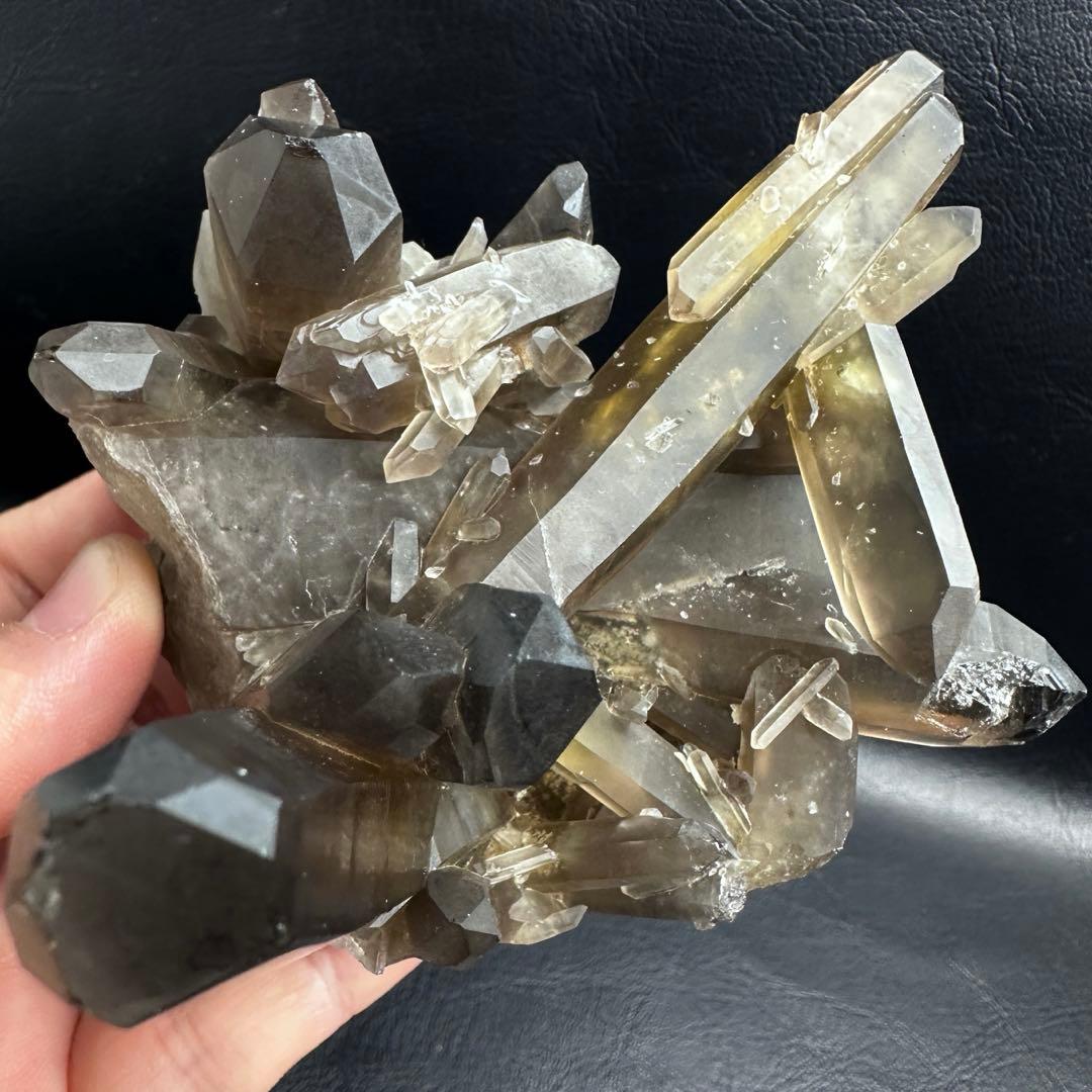 【開運·魔除 】レインボー☆ファントムスモーキーシトリン水晶クラスターA1578