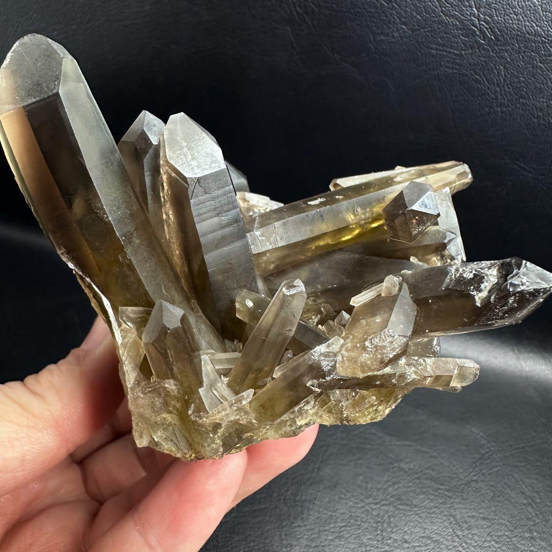 【開運·魔除 】レインボー☆ファントムスモーキーシトリン水晶クラスターA1578