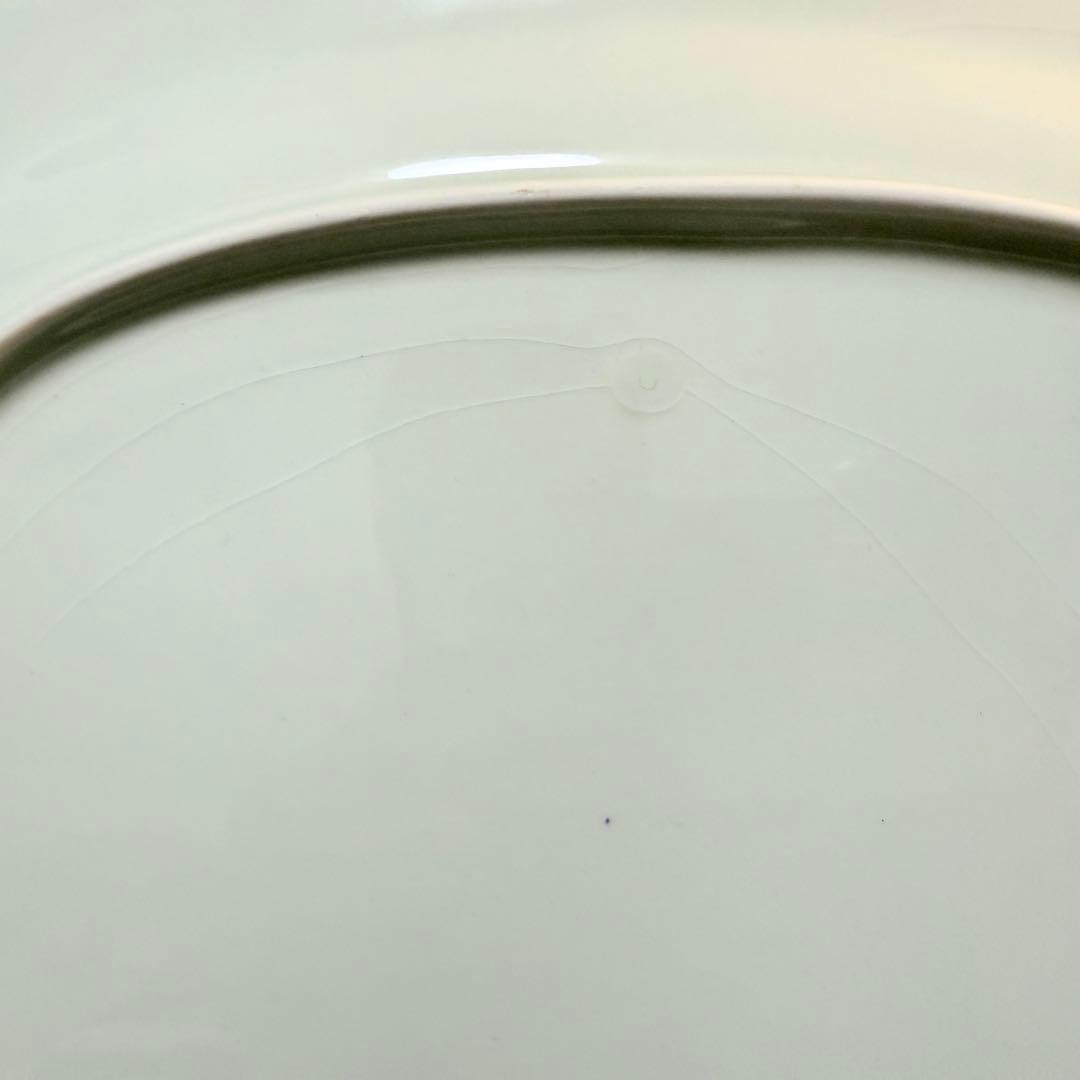 35cm 大皿 3枚 葡萄レリーフ 藍色 風景画 昭和レトロ 14吋