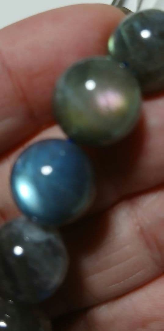 高品質　ラブラドライト　パワーストーンブレスレット　13mm