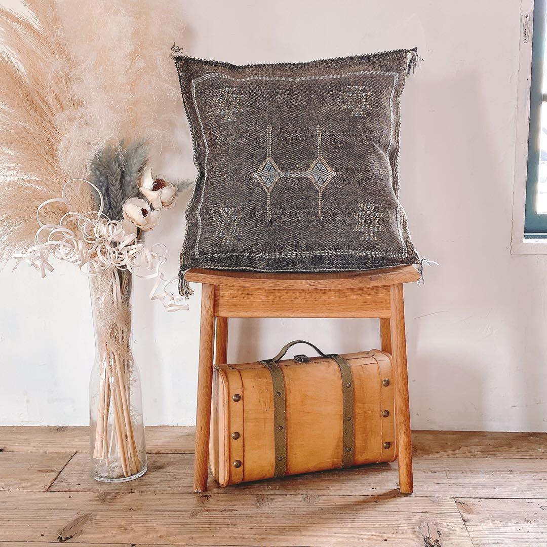 モロッコ製 カクタスシルク サブラ クッションカバー 約48×48cm