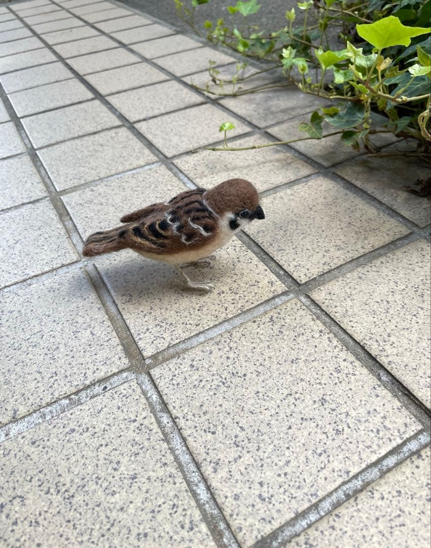 スズメ 羊毛フェルト