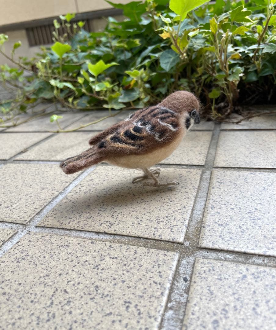 スズメ 羊毛フェルト