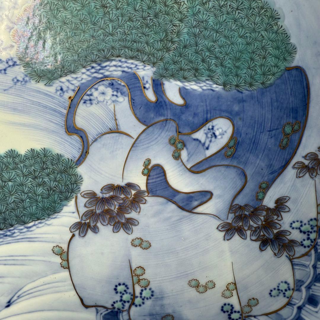 明治〜大正期　幻の窯　蔵春亭久富製磁所　染錦鶴亀文大鉢　超絶細密絵付　博物館級