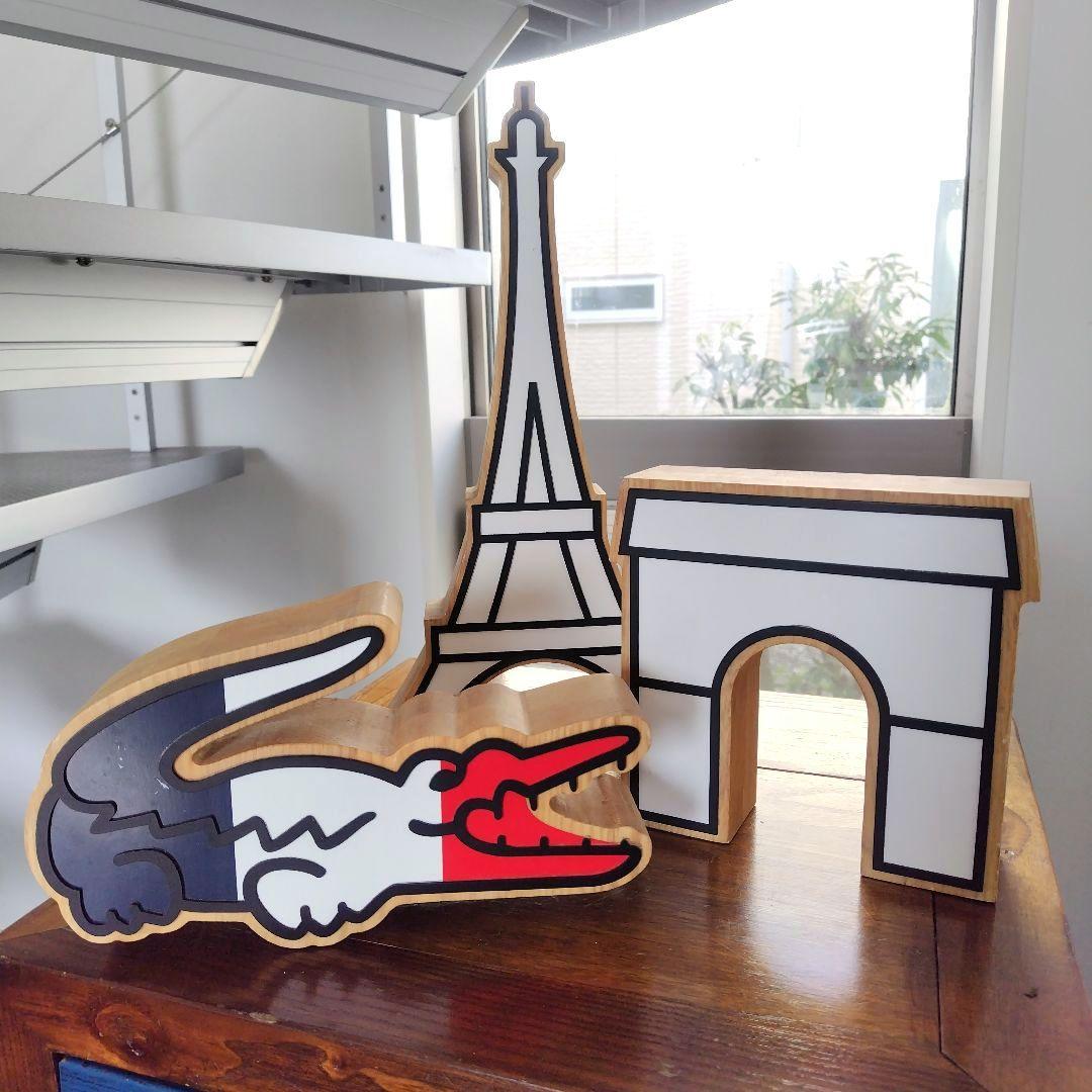 【レア非売品】LACOSTE 販促 店舗 木製オブジェ パリ建築物モチーフ3点