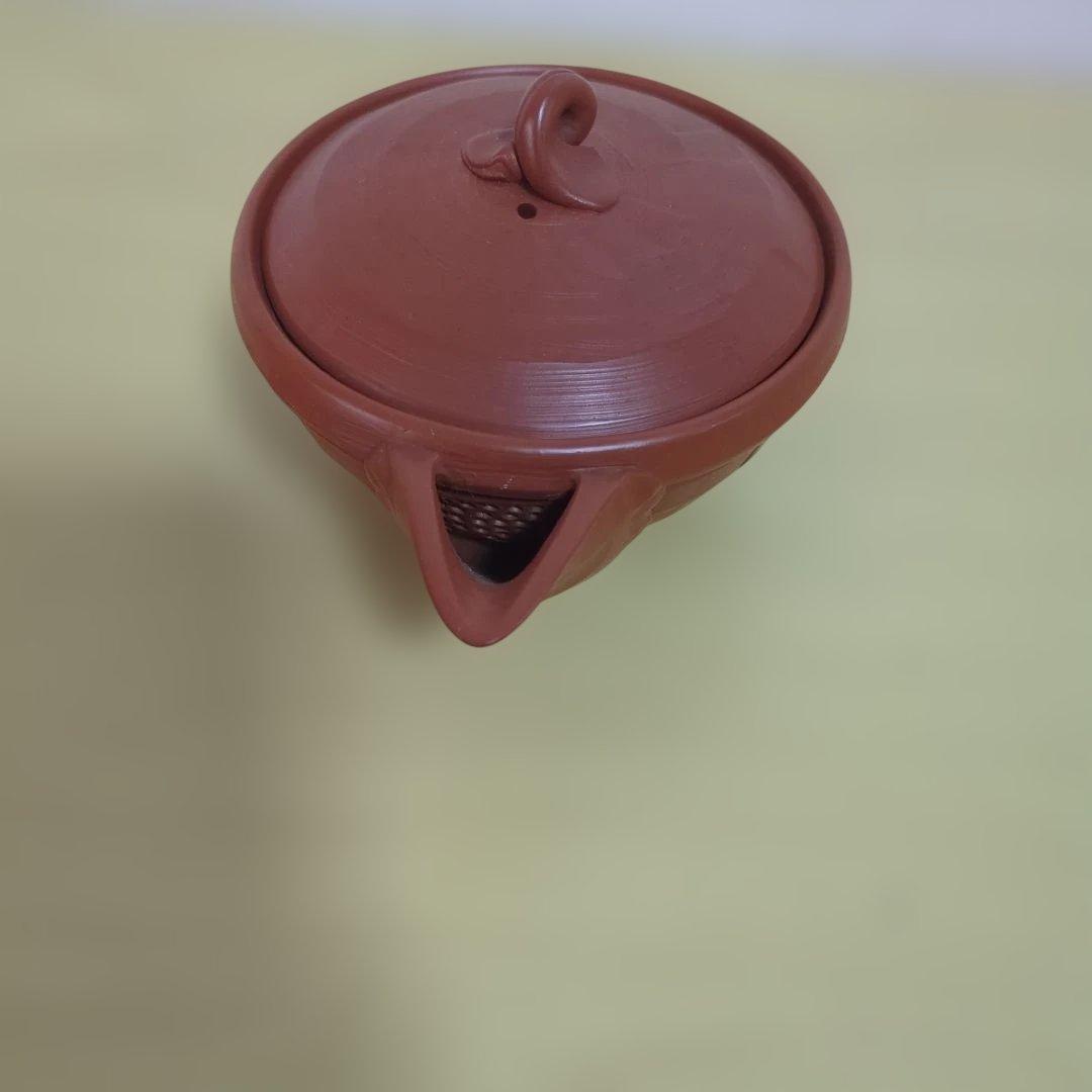 木仙　陶器製 茶色 急須 蓋付き 茶道具