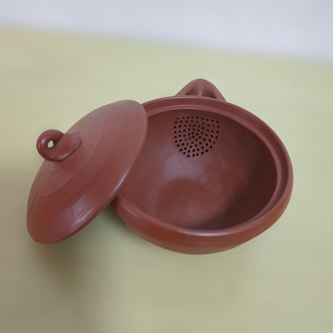 木仙　陶器製 茶色 急須 蓋付き 茶道具
