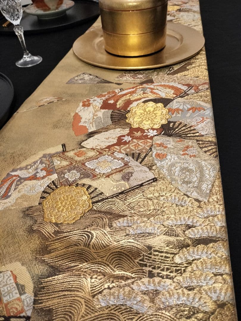 Tyako　A802高級‼️ひな祭り‼️袋帯テーブルランナー2m16cm