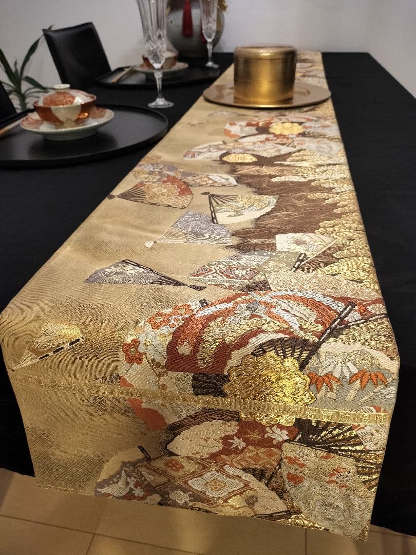 Tyako　A802高級‼️ひな祭り‼️袋帯テーブルランナー2m16cm